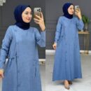 le lin فستان جانبي بأزرار وأناقة عصرية للمحجبات بثوب M2
