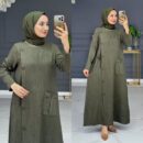 le lin فستان جانبي بأزرار وأناقة عصرية للمحجبات بثوب M2